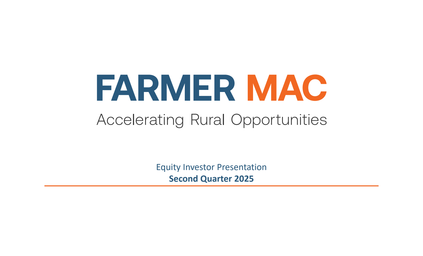 Federal Agricultural Mortgage's Q2 2025 Slide Deck