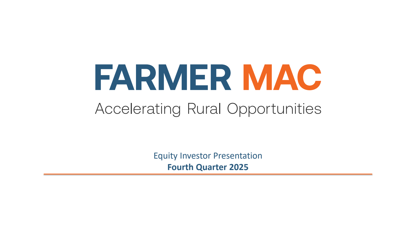 Federal Agricultural Mortgage's Q4 2025 Slide Deck