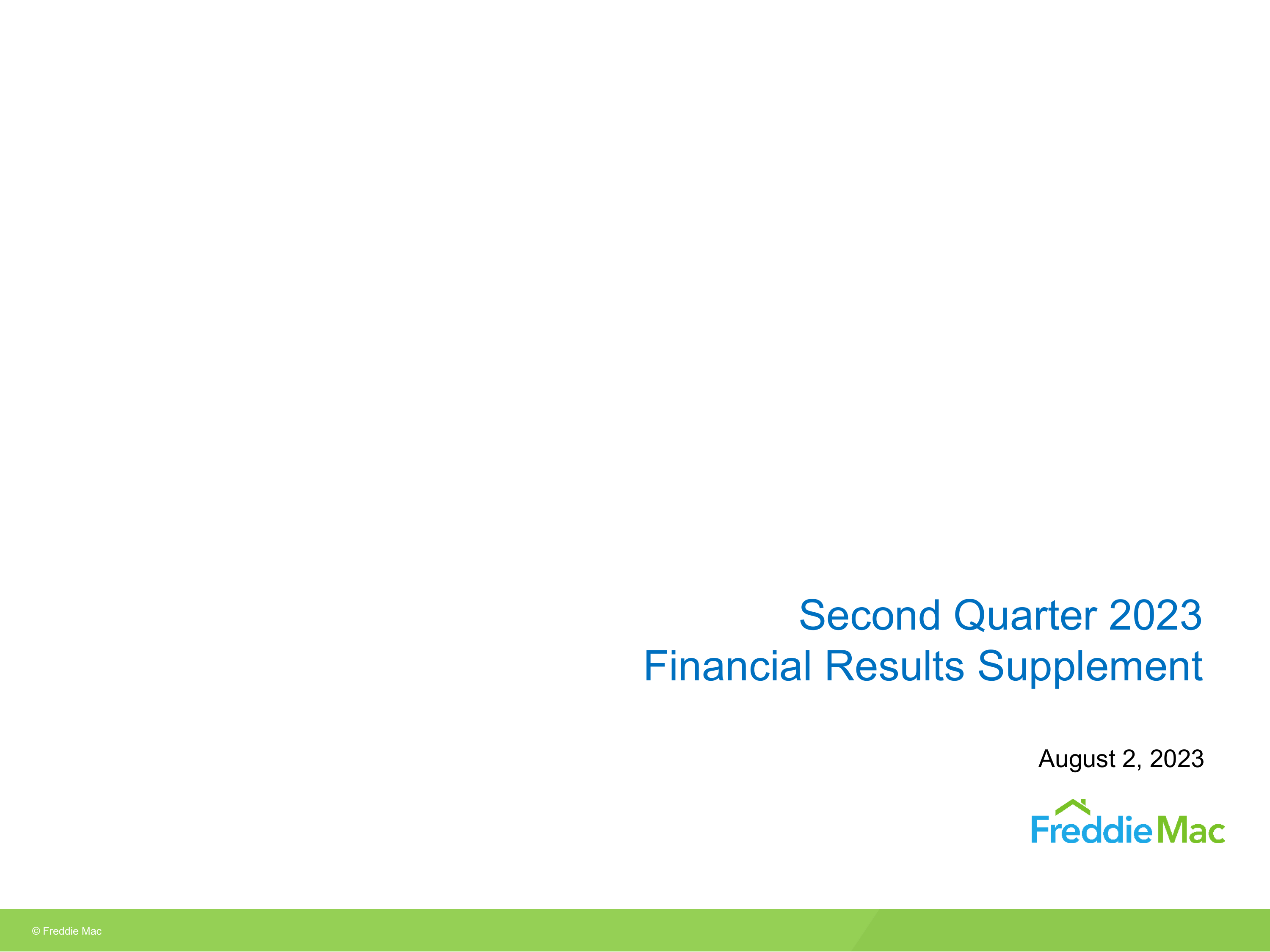 Federal Home Loan Mortgage's Q2 2023 Slide Deck