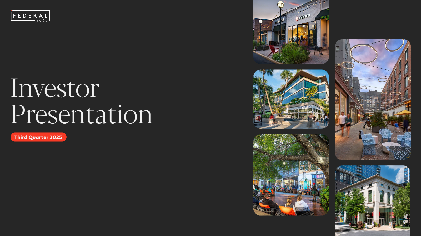 Federal Realty Investment Trust's Q3 2025 Slide Deck