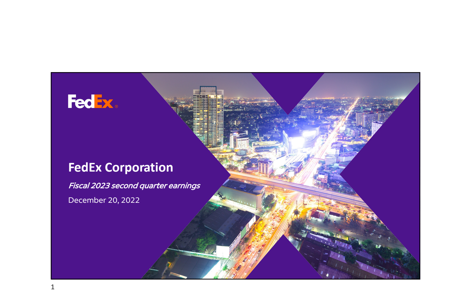 FedEx's Q2 2023 Slide Deck