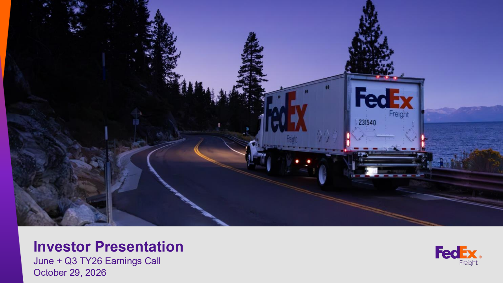 FedEx Freight's Q1 2027 Slide Deck