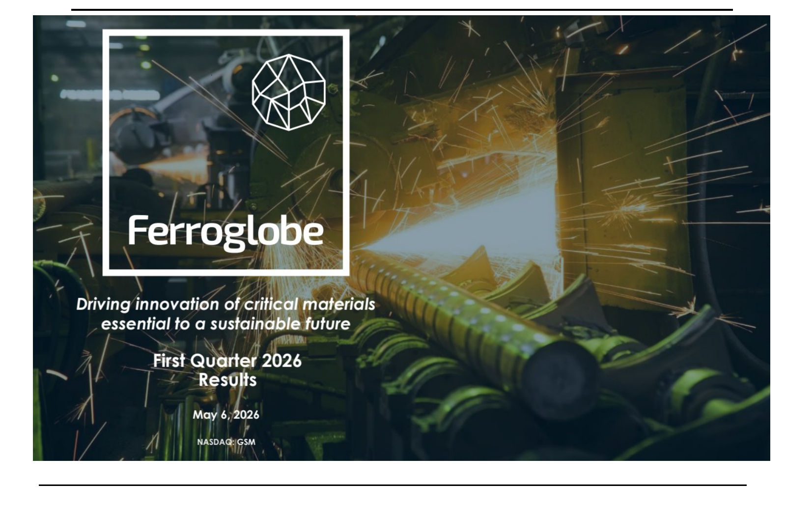 Ferroglobe's Q1 2026 Slide Deck