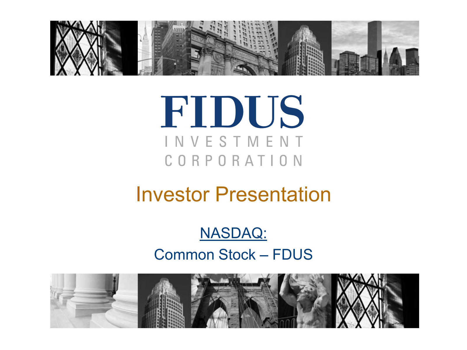 Fidus Investment's Q2 2026 Slide Deck