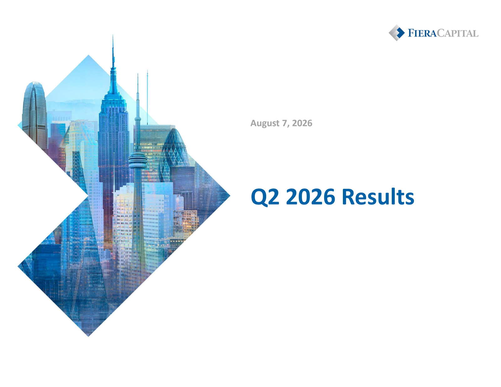 Fiera Capital's Q2 2026 Slide Deck
