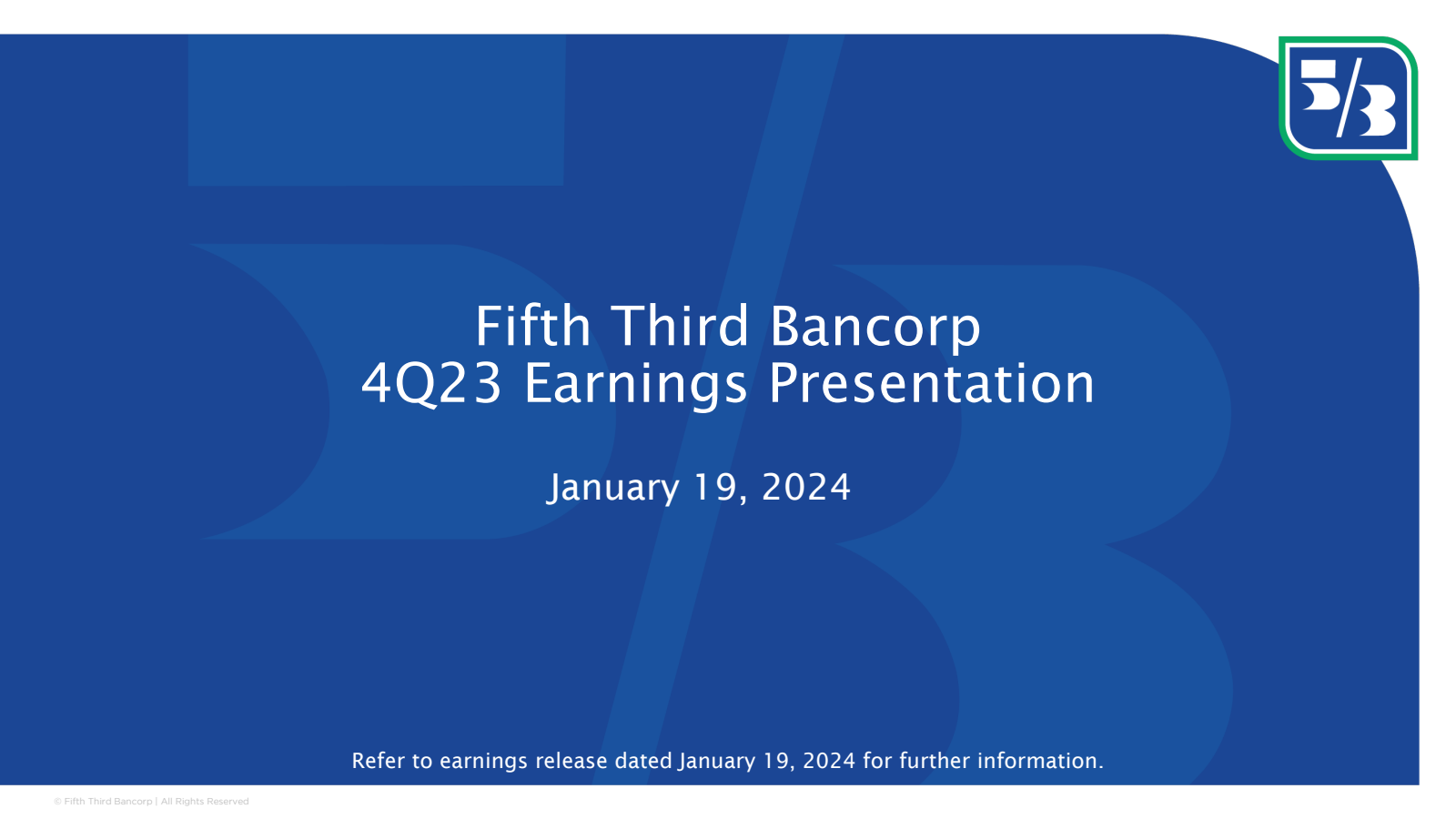 Fifth Third Bancorp's Q4 2023 Slide Deck