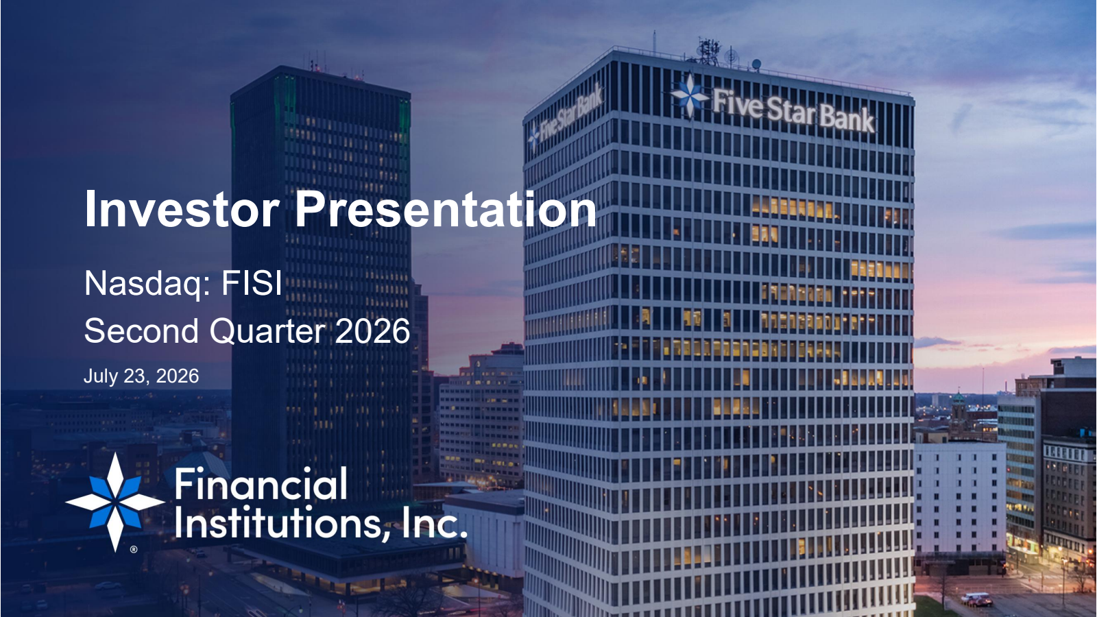 Financial Institutions' Q2 2026 Slide Deck