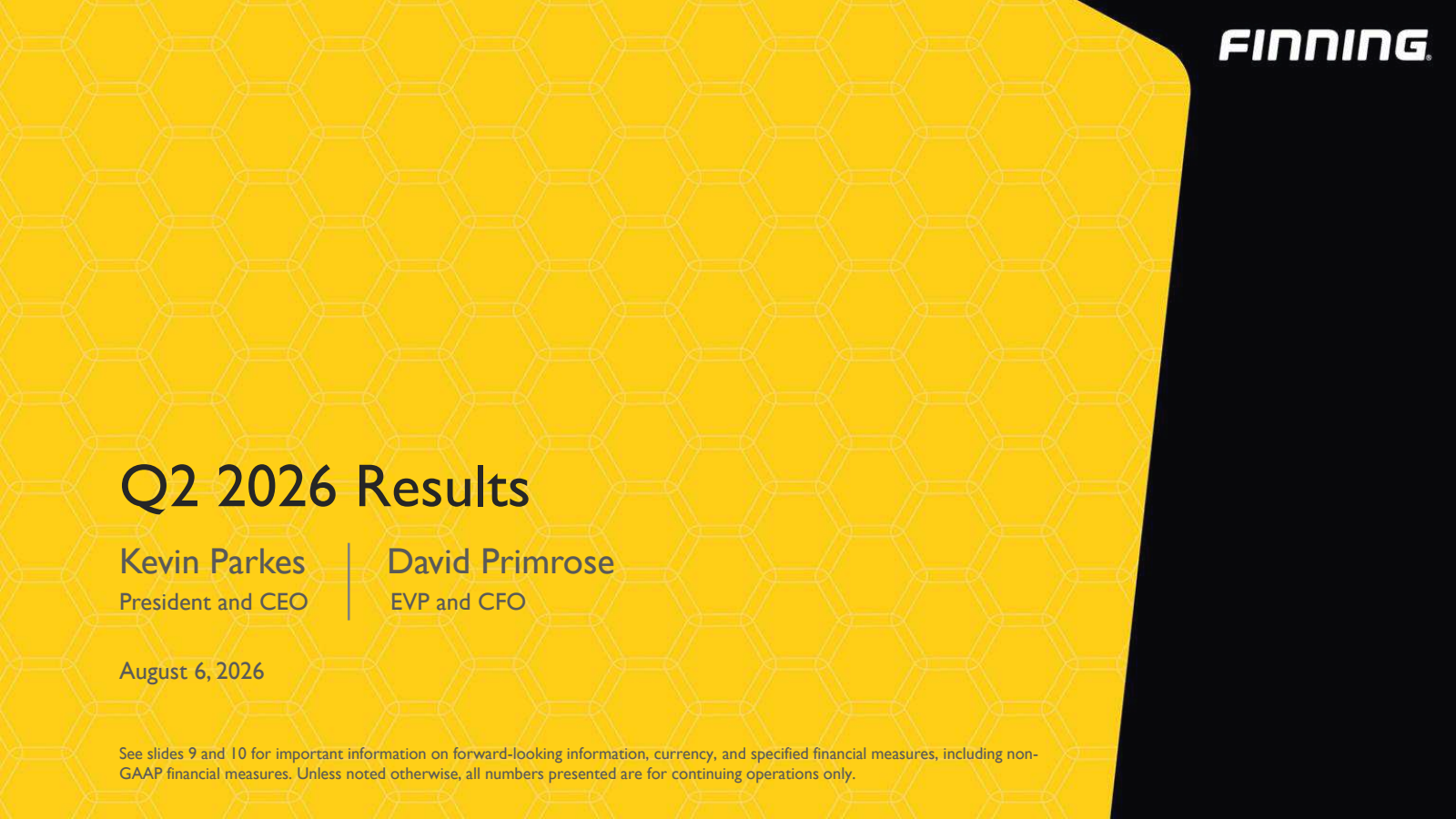 Finning International's Q2 2026 Slide Deck