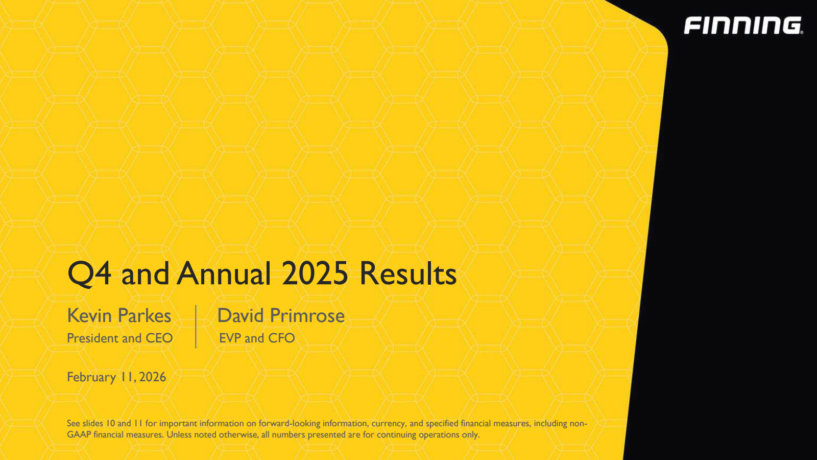 Finning International's Q4 2025 Slide Deck