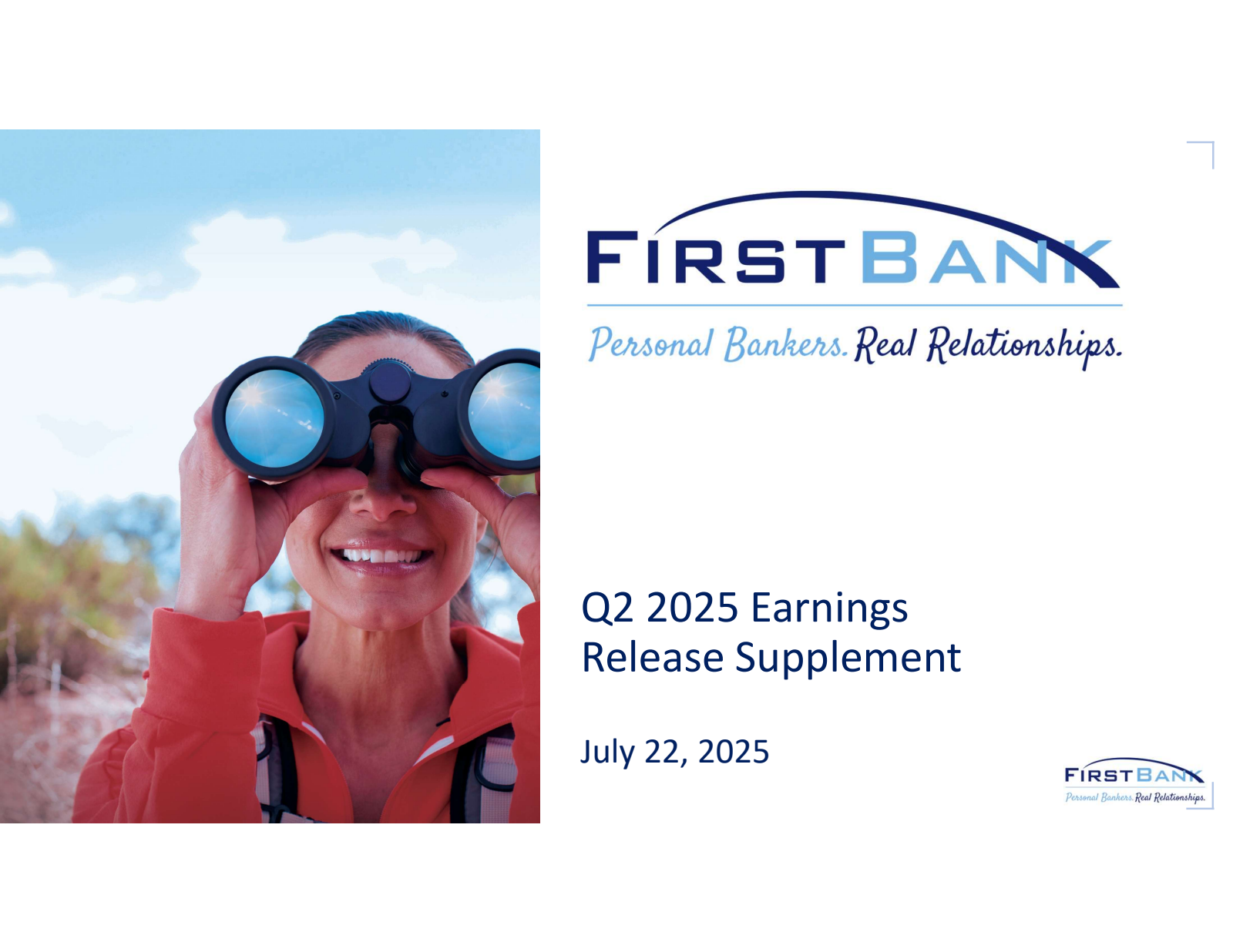 First Bank's Q2 2025 Slide Deck