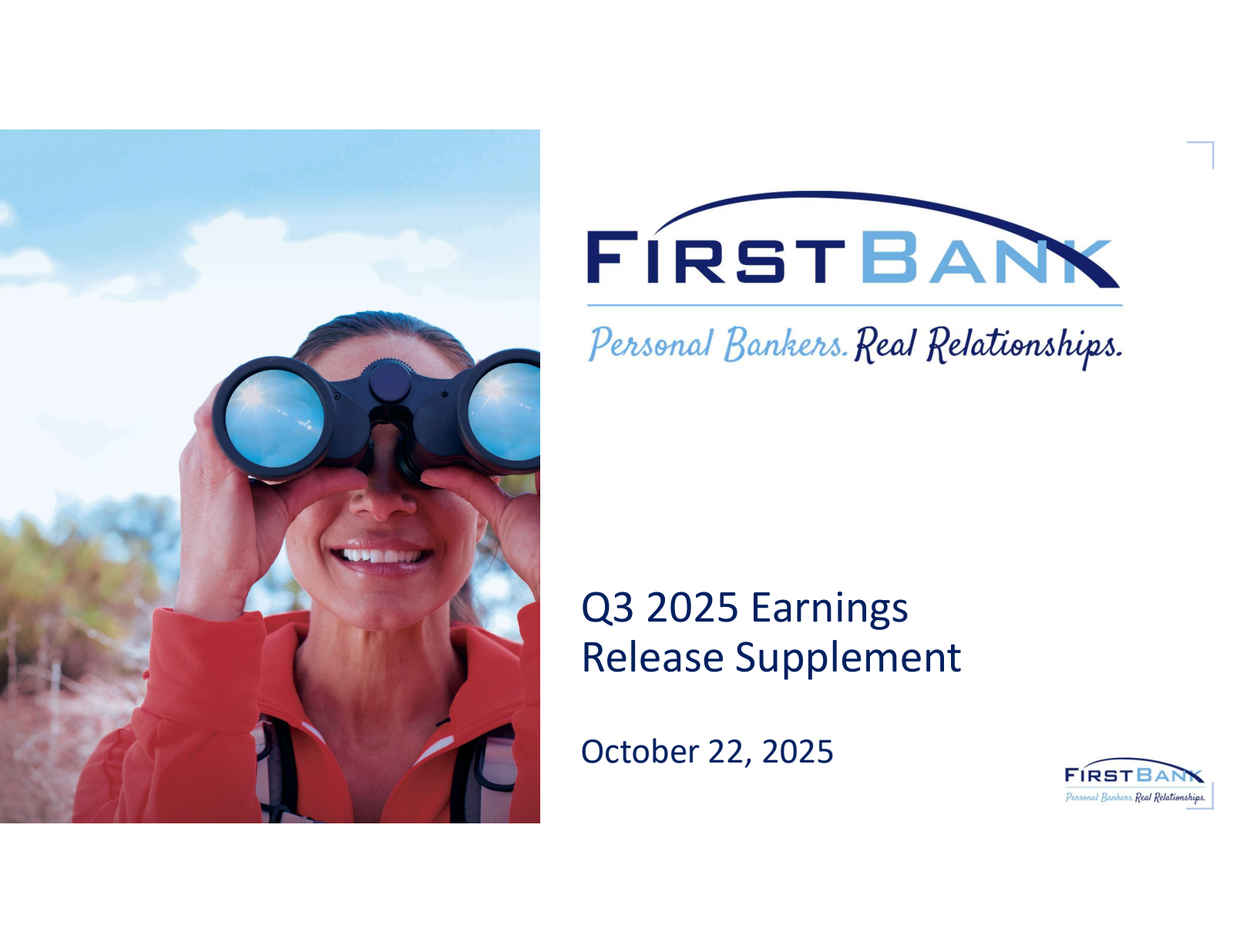 First Bank's Q3 2025 Slide Deck