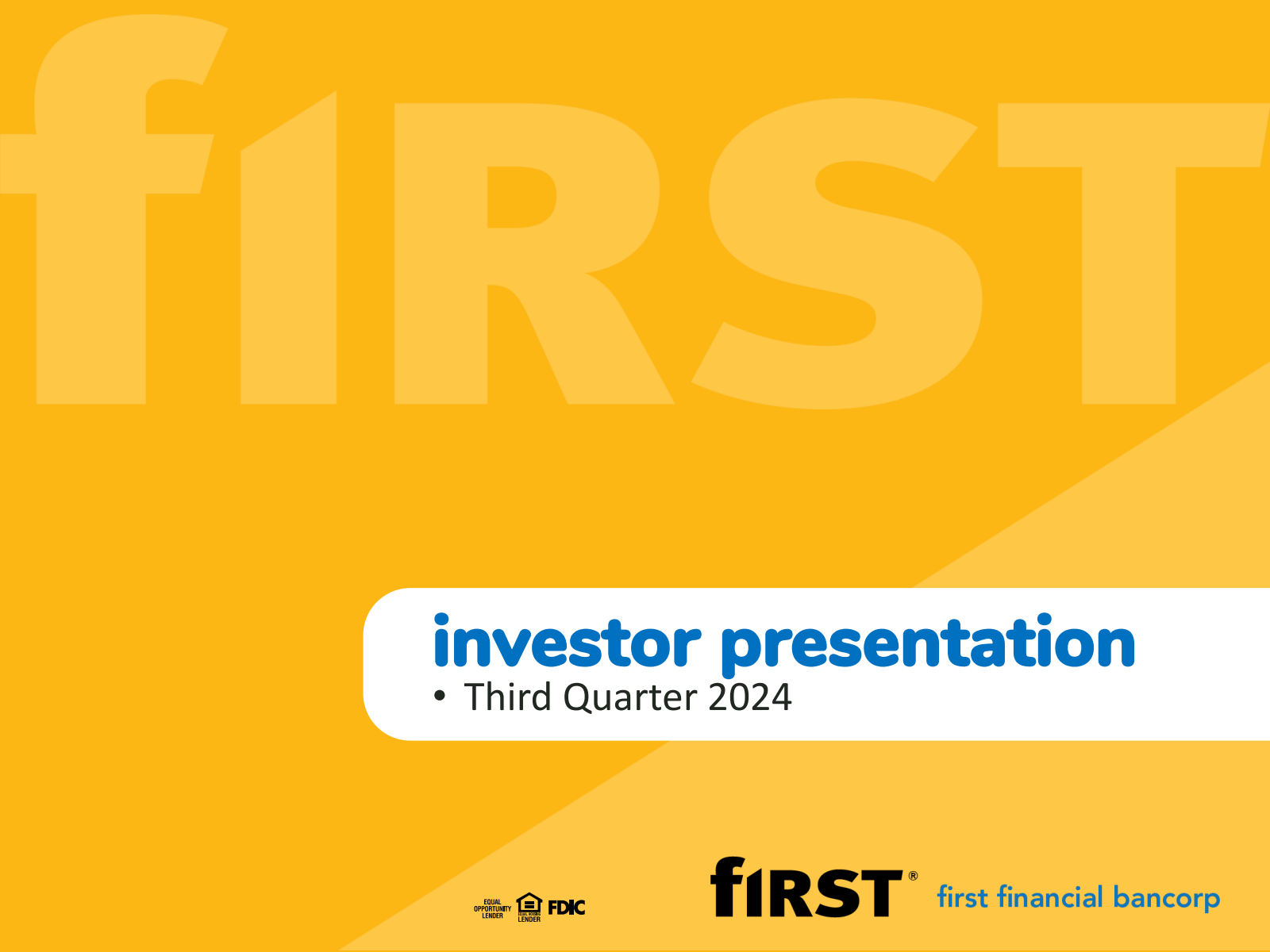 First Financial Bancorp.'s Q3 2024 Slide Deck