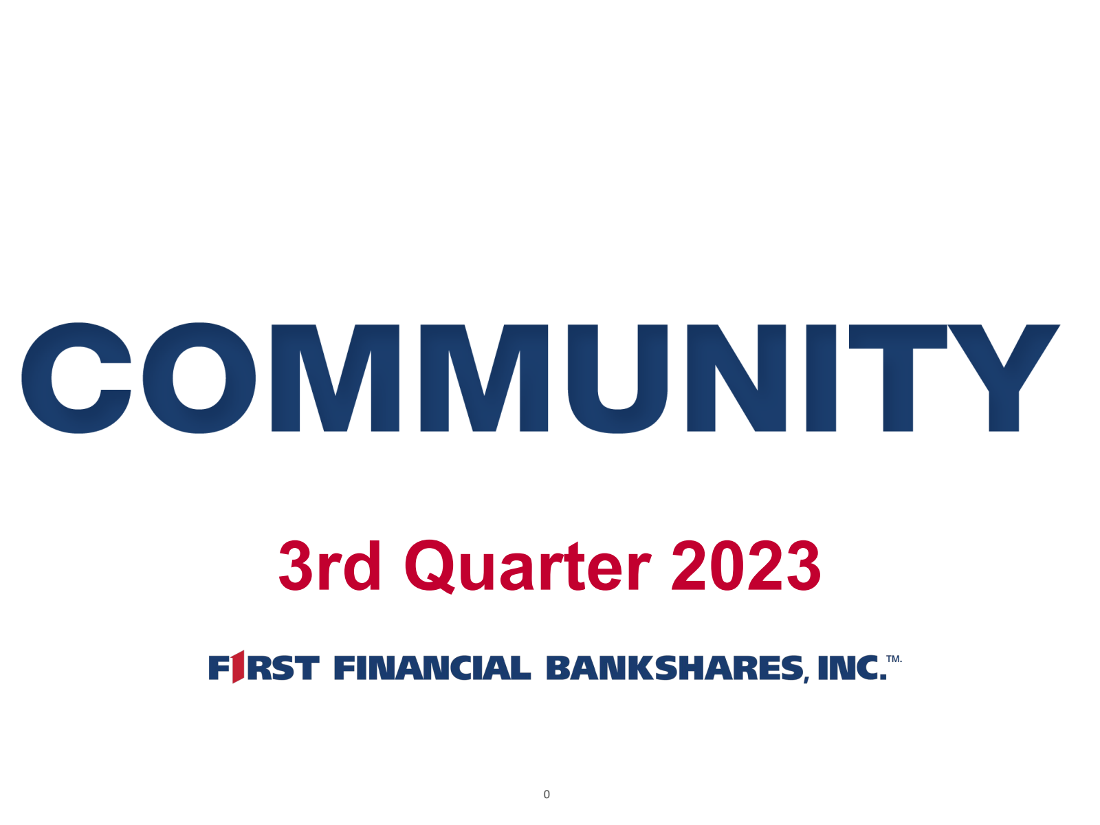 First Financial Bankshares' Q3 2023 Slide Deck