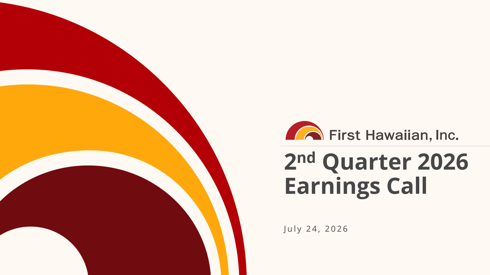 First Hawaiian's Q2 2026 Slide Deck