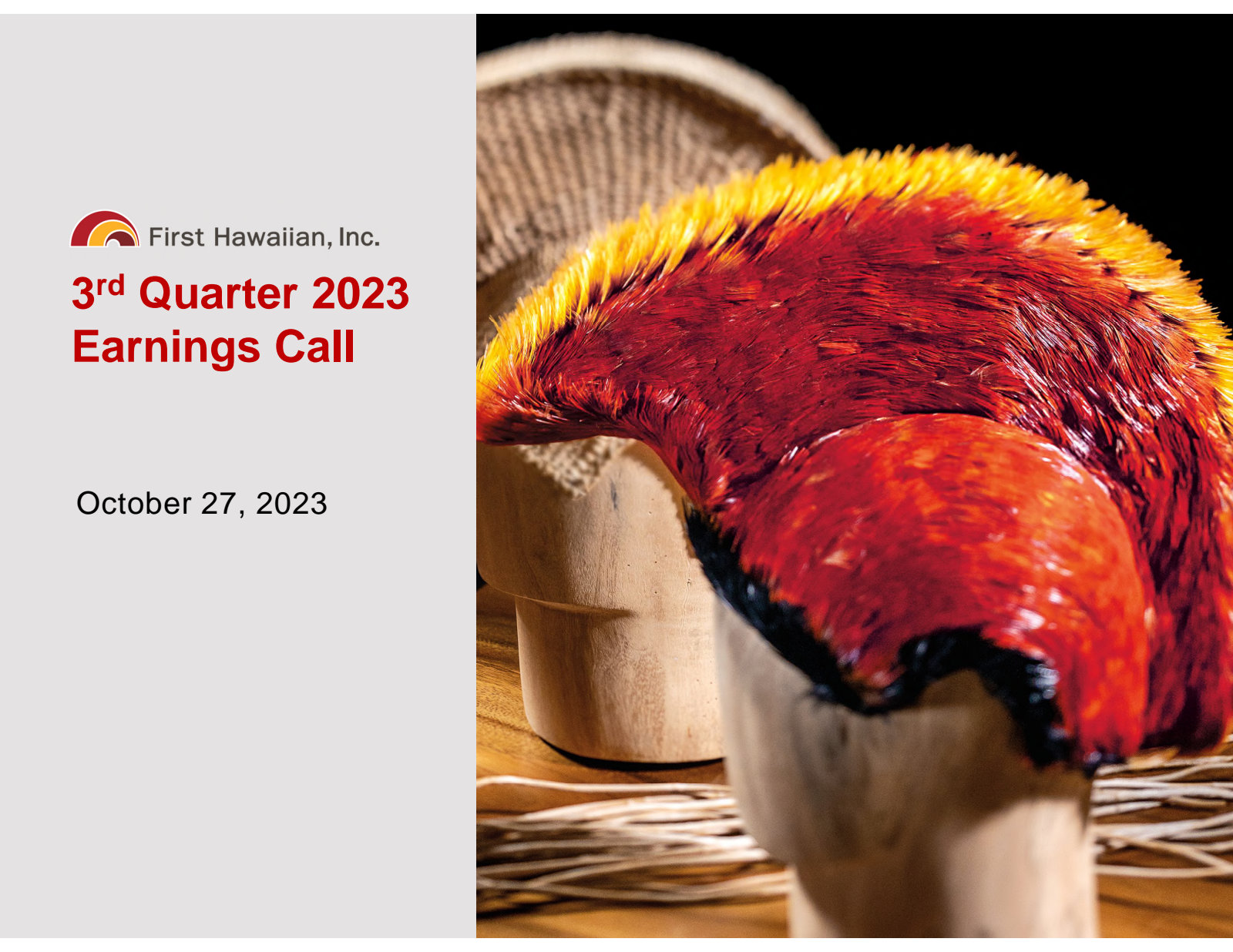 First Hawaiian's Q3 2023 Slide Deck