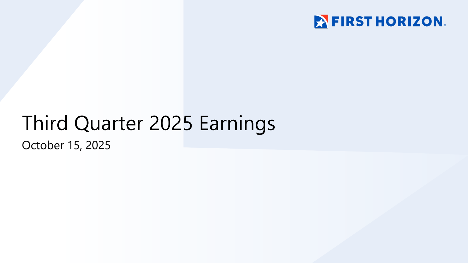 First Horizon's Q3 2025 Slide Deck