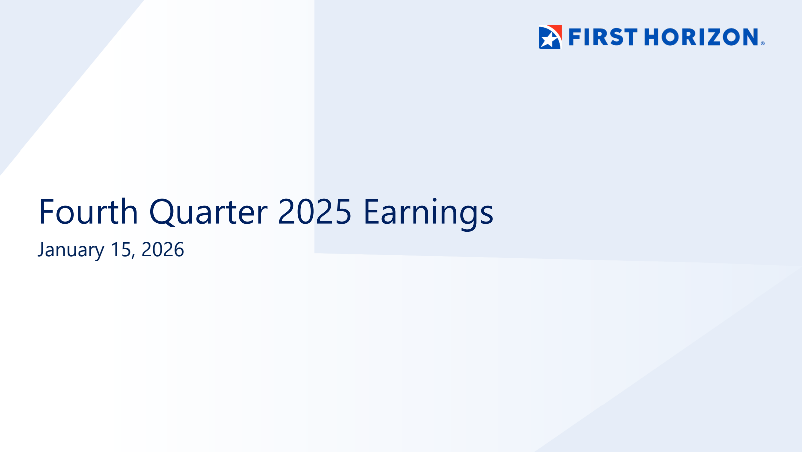 First Horizon's Q4 2025 Slide Deck