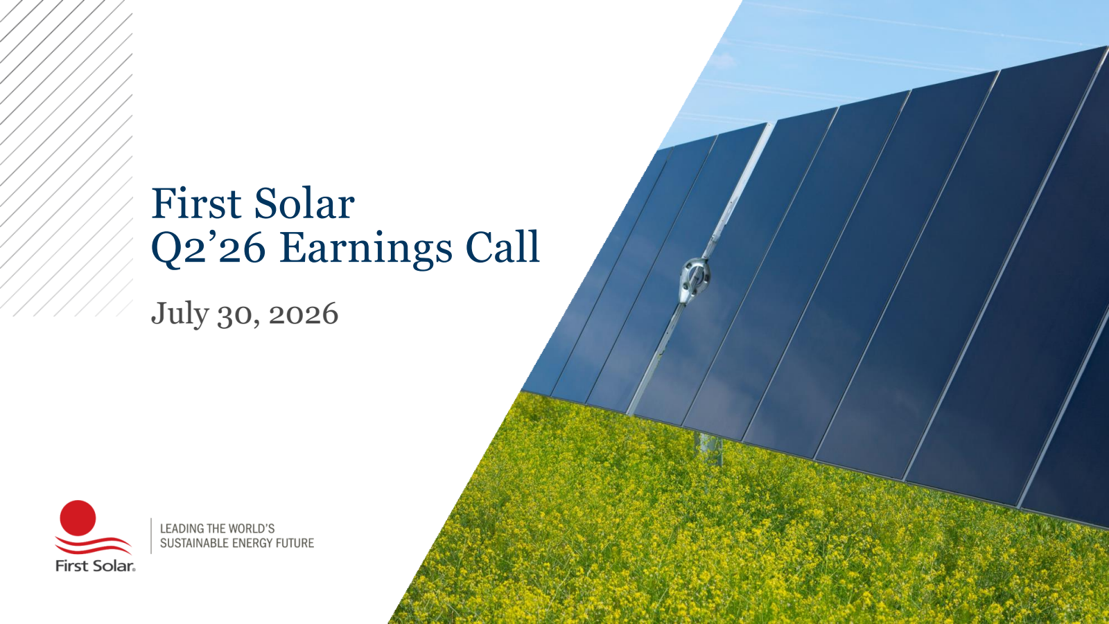 First Solar's Q2 2026 Slide Deck