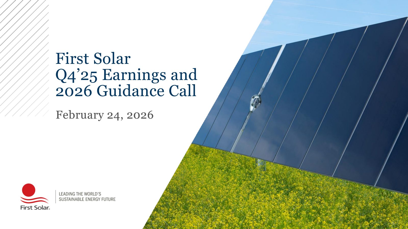 First Solar's Q4 2025 Slide Deck