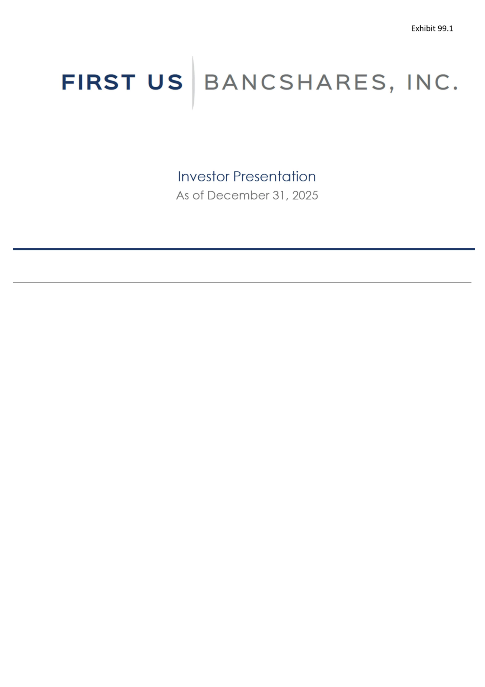 First Us Bancsh's Q4 2025 Slide Deck