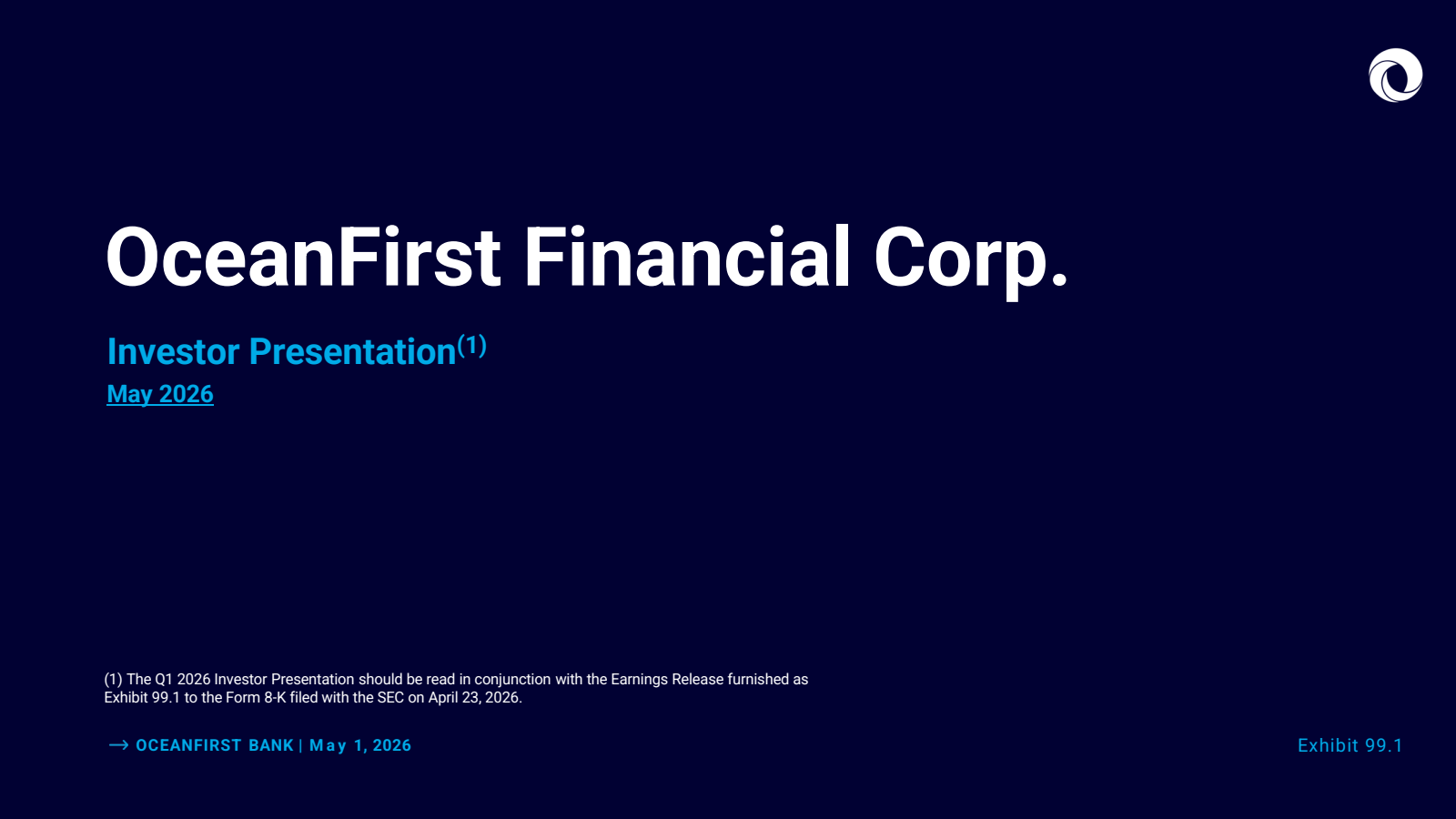 Flushing Financial's Q1 2026 Slide Deck