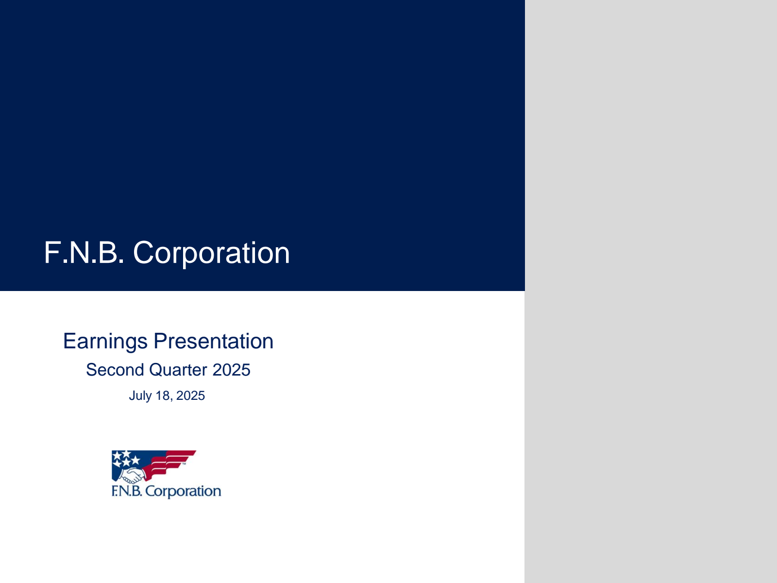 F.N.B.'s Q2 2025 Slide Deck