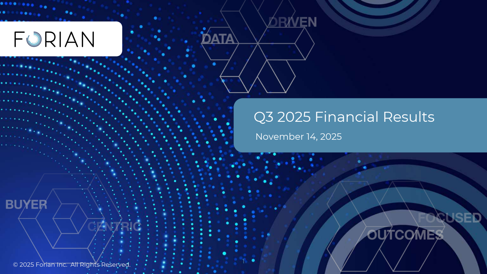 Forian's Q3 2025 Slide Deck