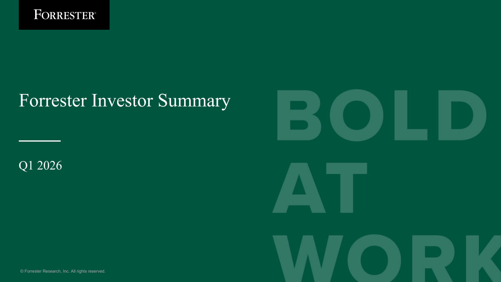 Forrester Research's Q1 2026 Slide Deck
