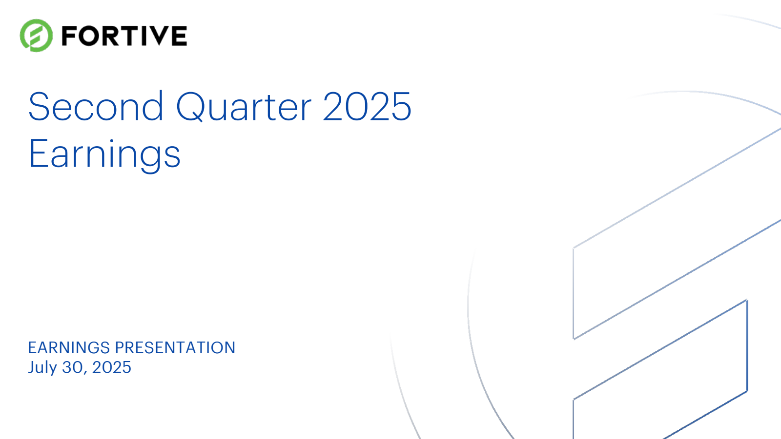 Fortive's Q2 2025 Slide Deck