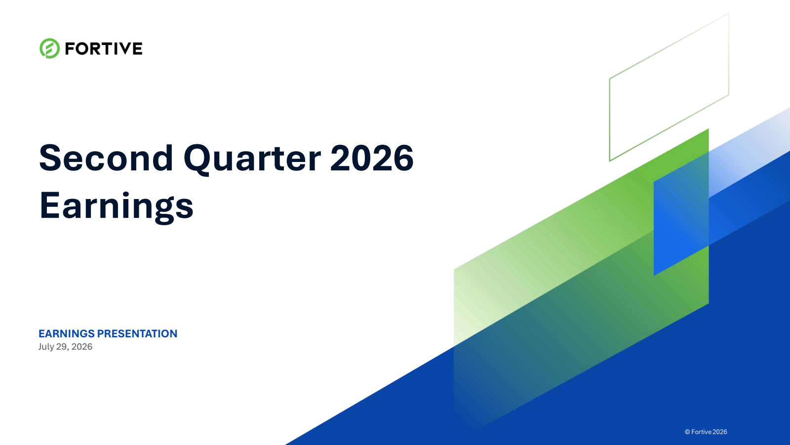 Fortive's Q2 2026 Slide Deck