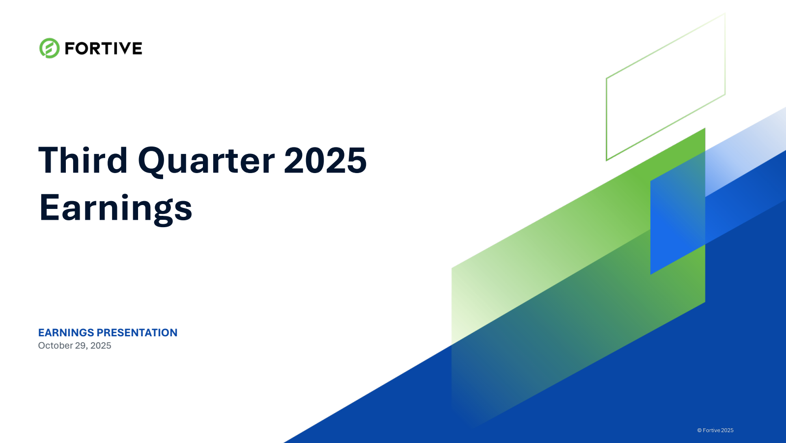 Fortive's Q3 2025 Slide Deck