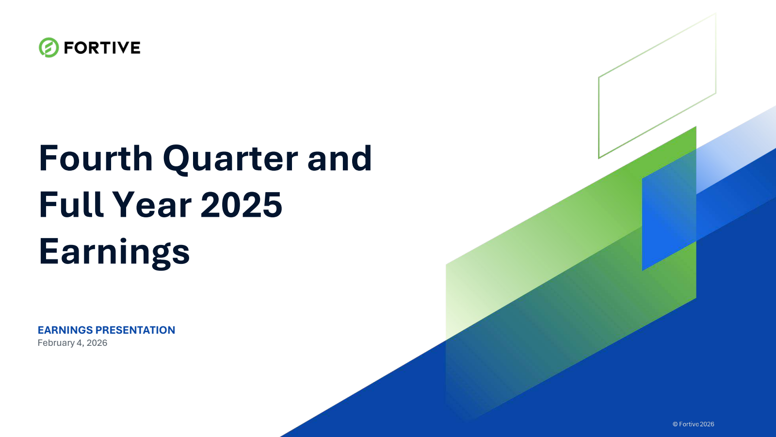 Fortive's Q4 2025 Slide Deck