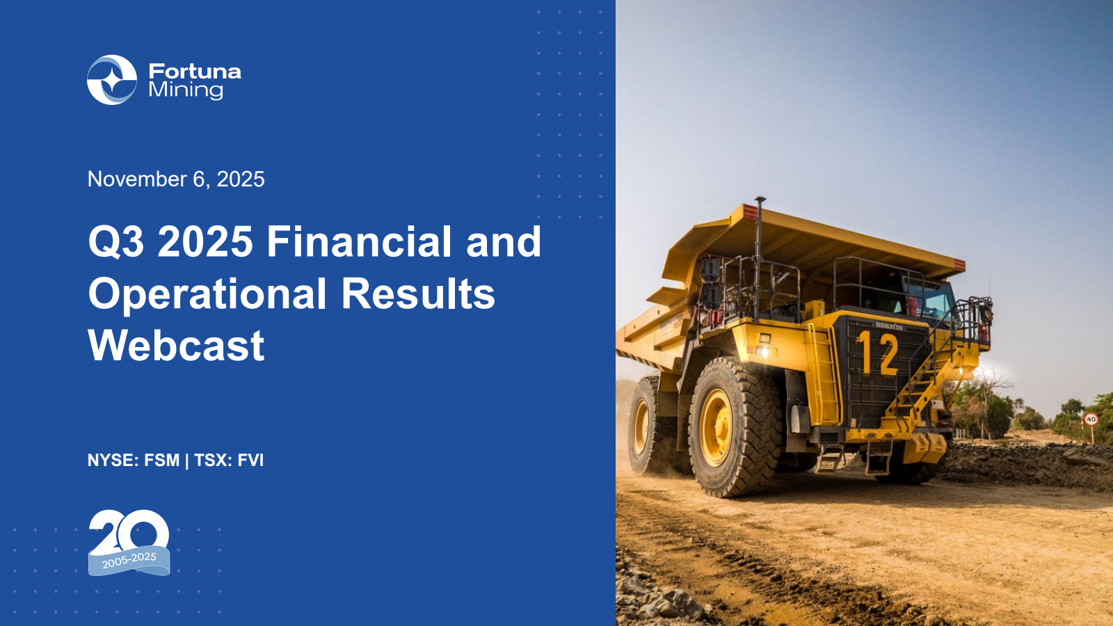 Fortuna Mining's Q3 2025 Slide Deck