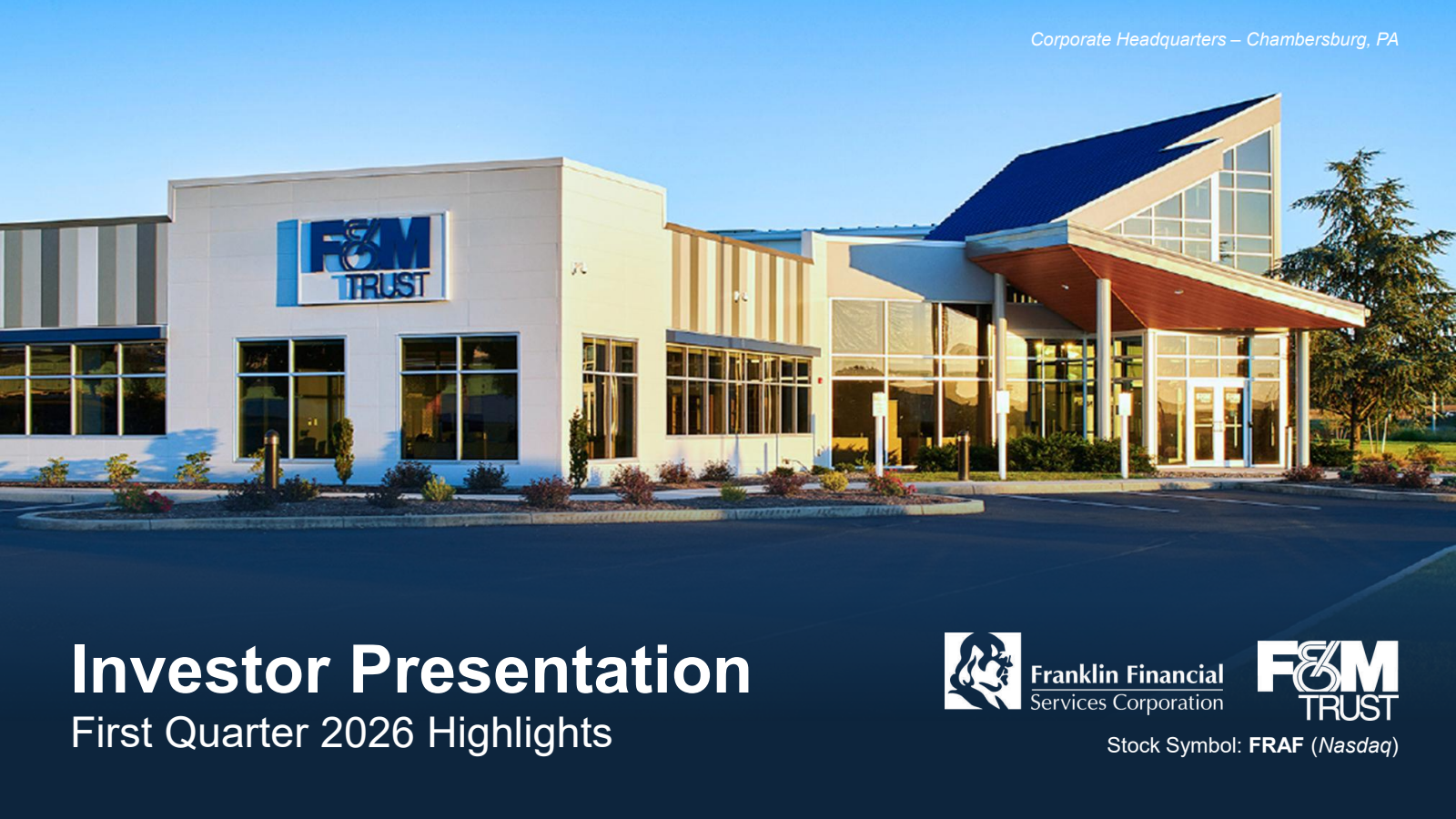 Franklin Financial Services' Q1 2026 Slide Deck