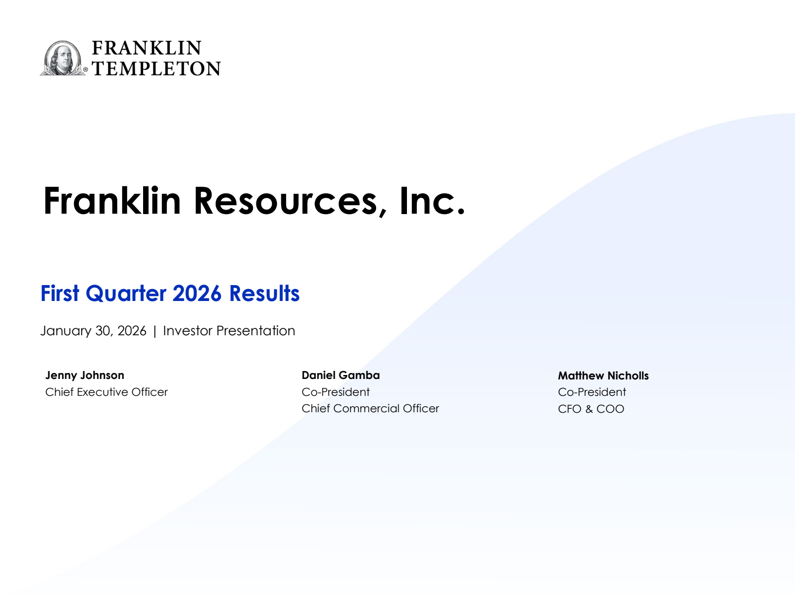 Franklin Resources' Q1 2026 Slide Deck
