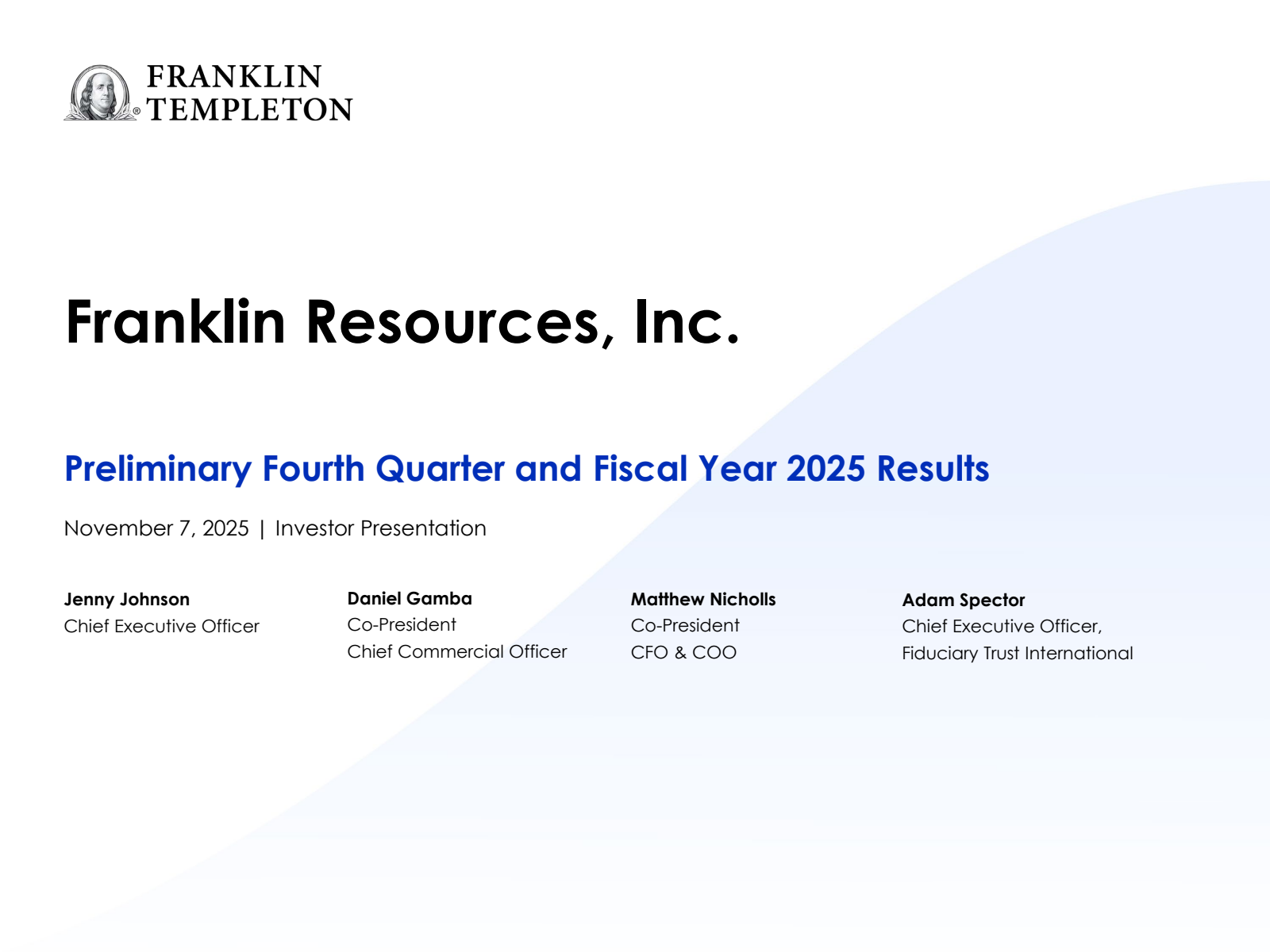 Franklin Resources' Q4 2025 Slide Deck