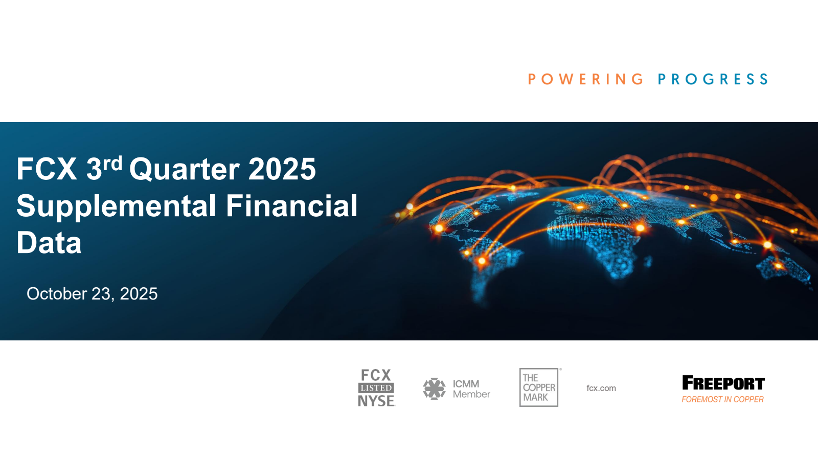 Freeport-McMoRan's Q3 2025 Slide Deck