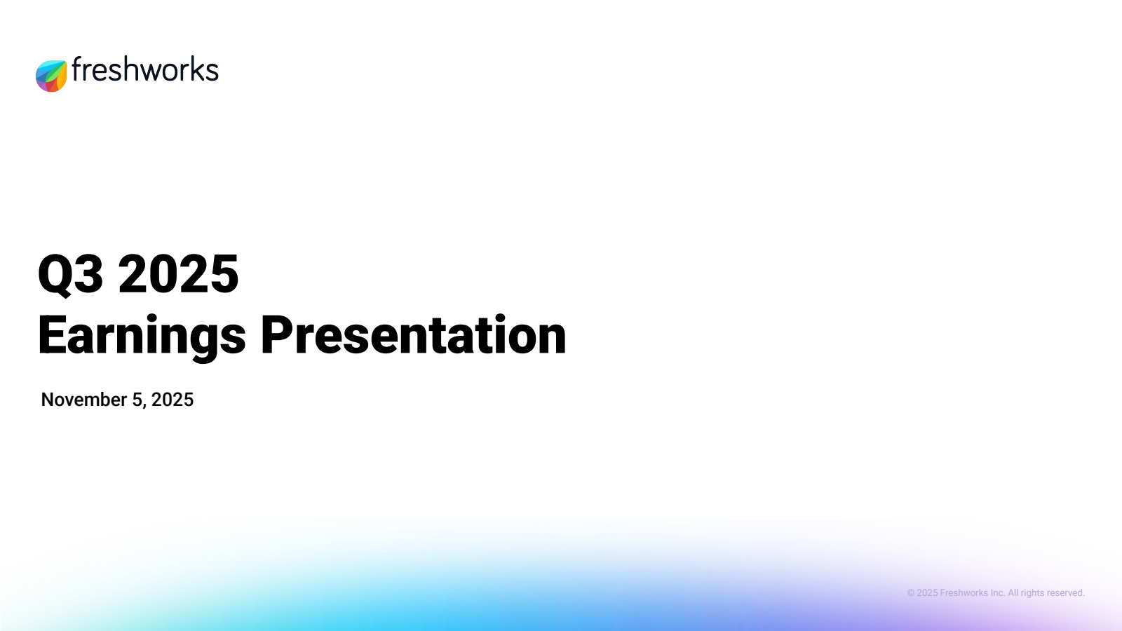 Freshworks' Q3 2025 Slide Deck