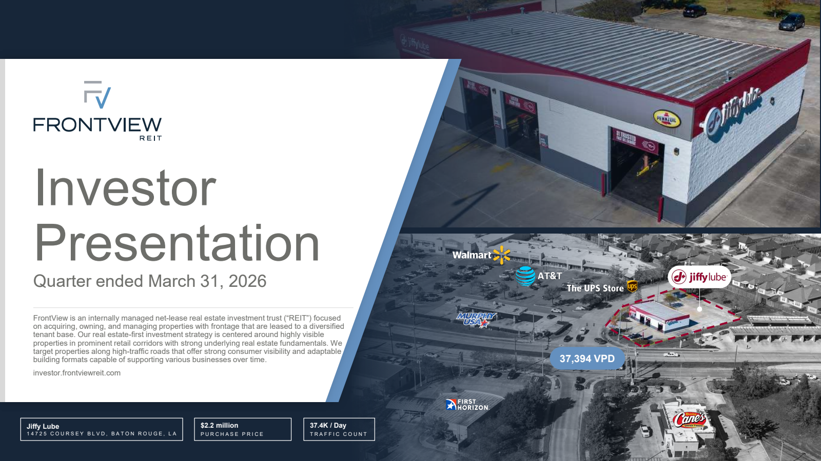 FrontView REIT's Q1 2026 Slide Deck