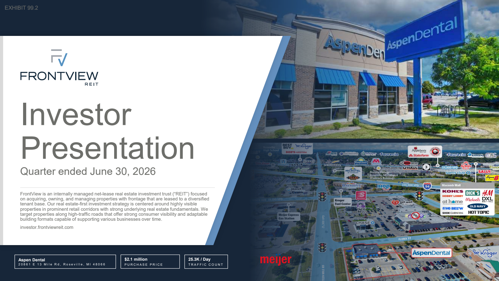 FrontView REIT's Q2 2026 Slide Deck