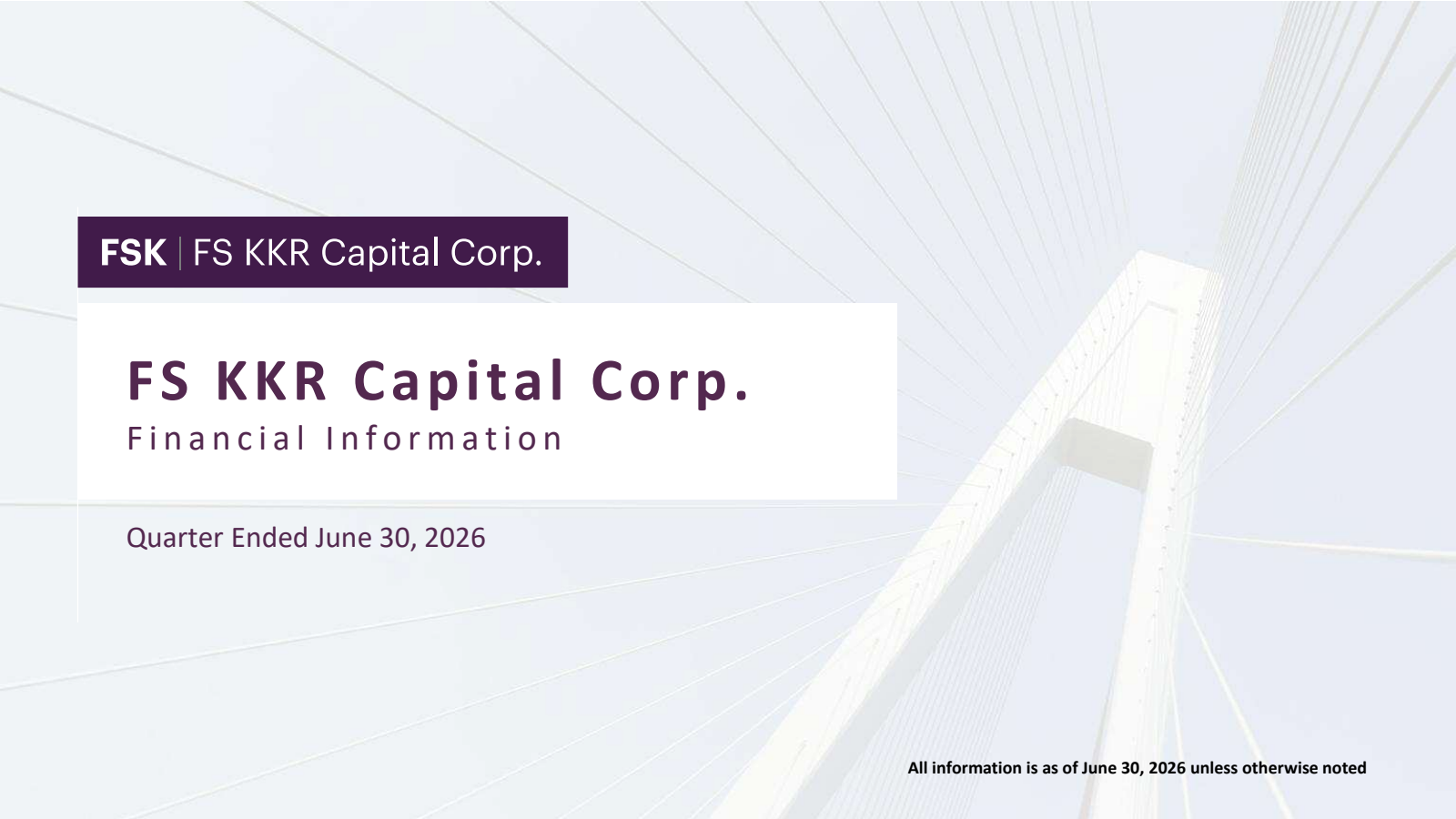 FS KKR Capital's Q2 2026 Slide Deck