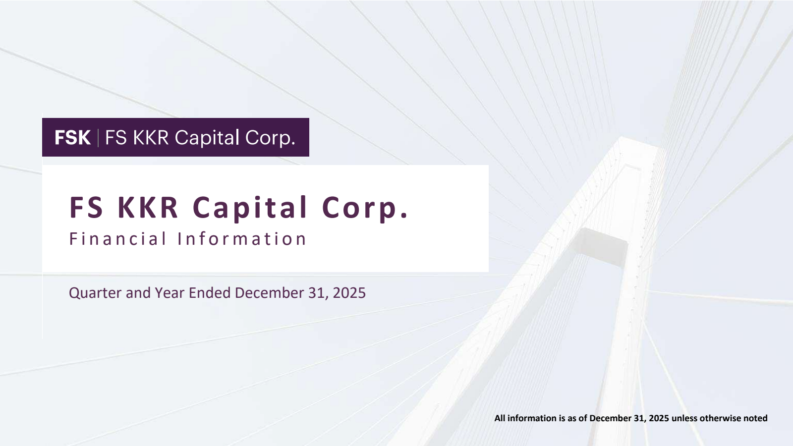 FS KKR Capital's Q4 2025 Slide Deck