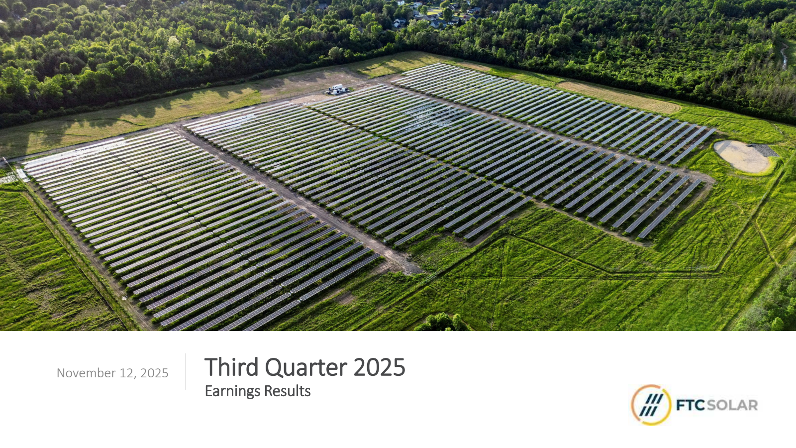 FTC Solar's Q3 2025 Slide Deck
