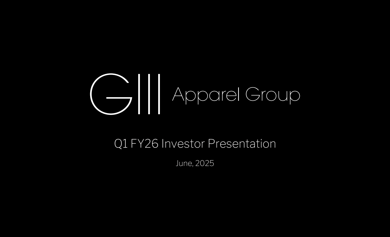 G-III Apparel Group's Q1 2026 Slide Deck