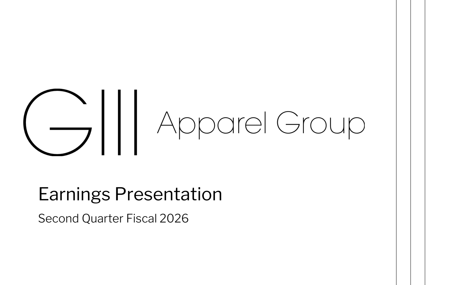 G-III Apparel Group's Q2 2026 Slide Deck