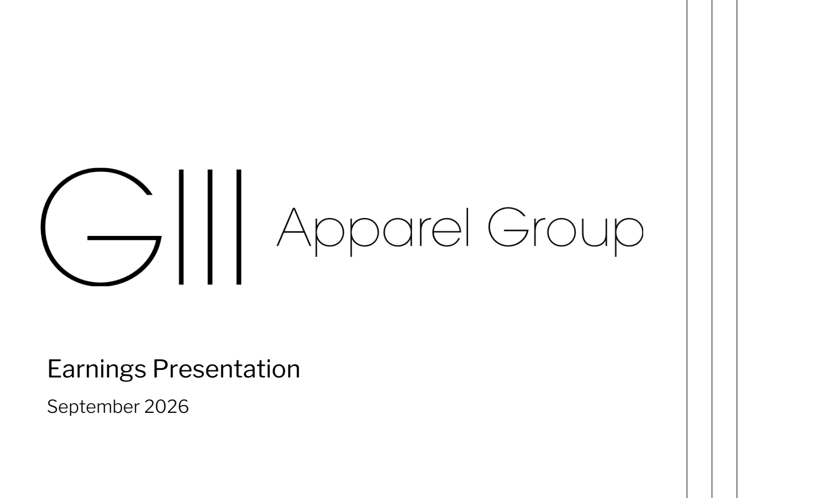 G-III Apparel Group's Q2 2027 Slide Deck