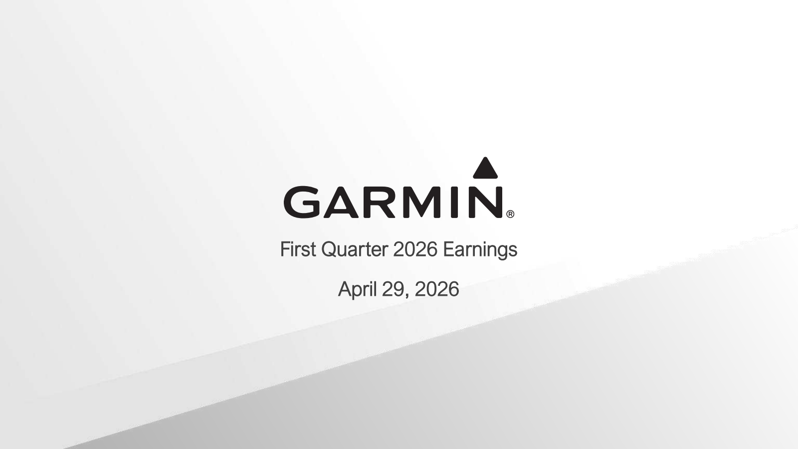 Garmin's Q1 2026 Slide Deck