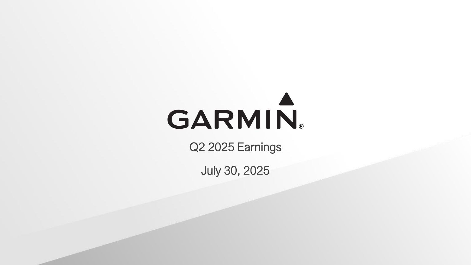 Garmin's Q2 2025 Slide Deck