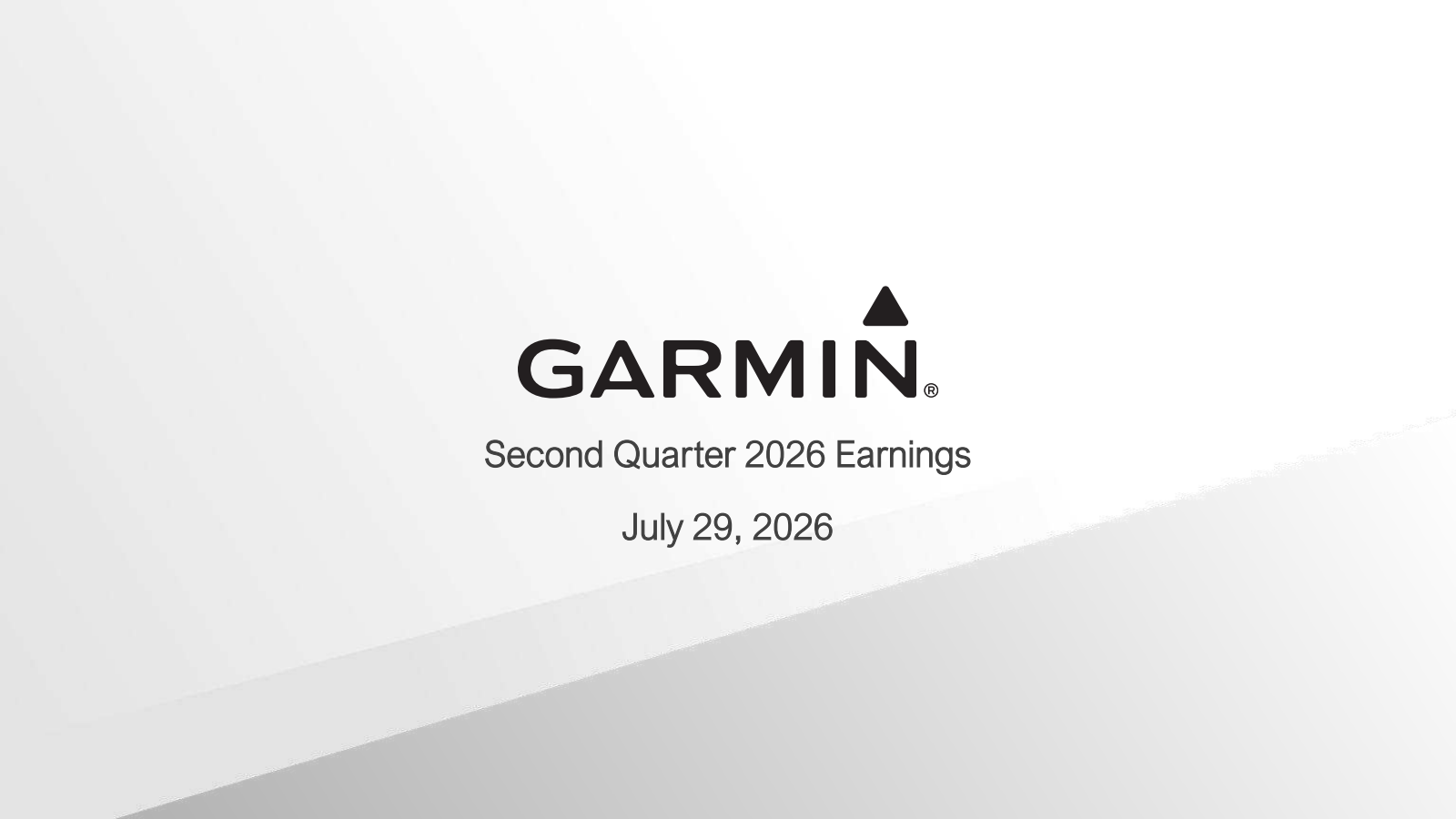 Garmin's Q2 2026 Slide Deck