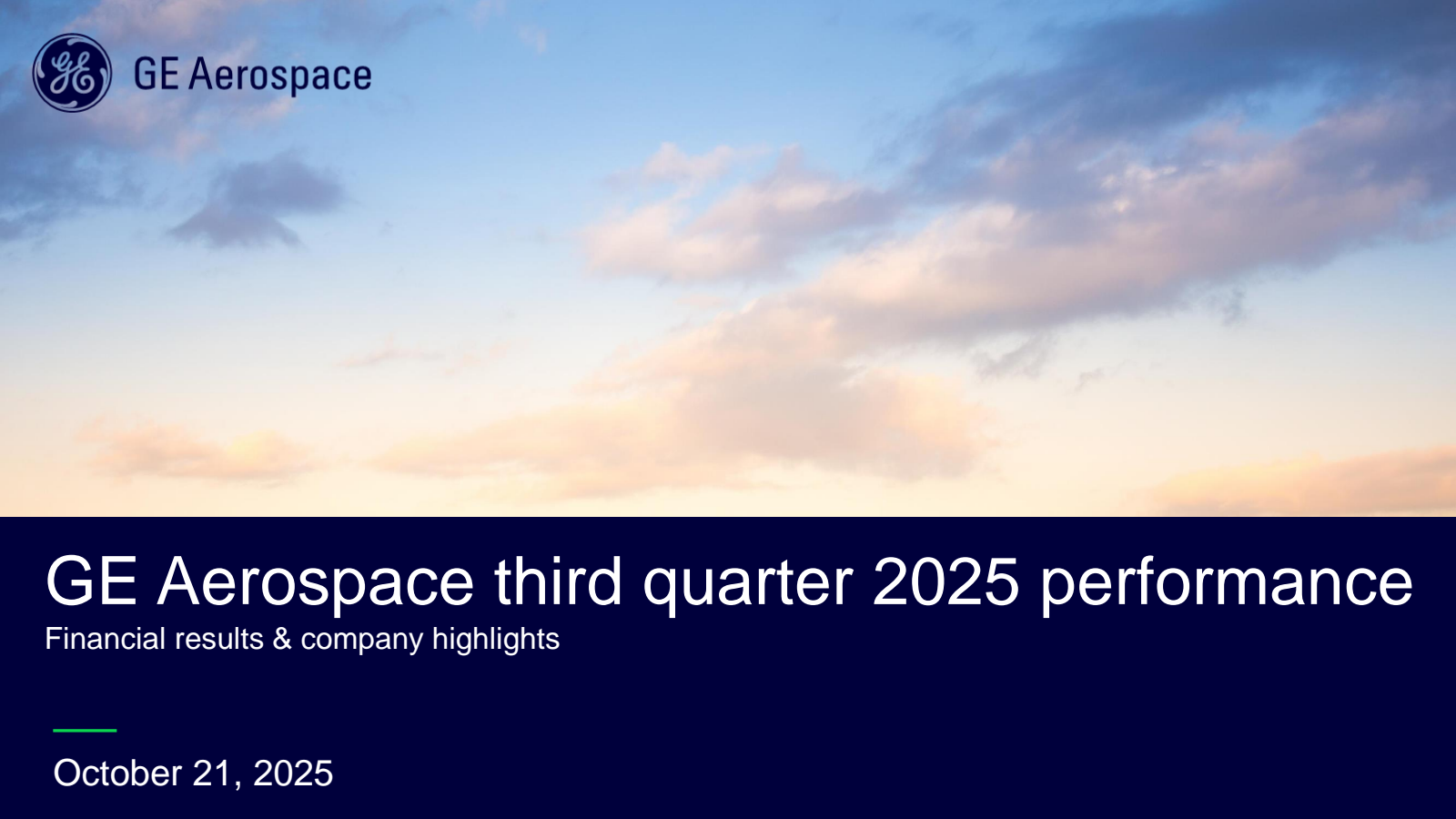 GE Aerospace's Q3 2025 Slide Deck
